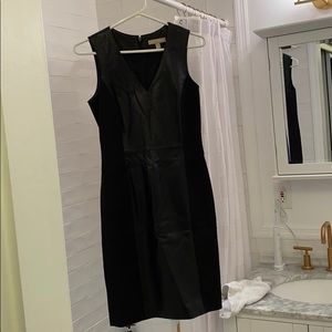 Banana Republic REAL leather black sheath dress